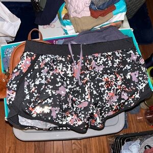 Floral Patterned Athletic Shorts